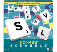 Mattel Games Scrabble Voyage, Édition Miniature 20 X 20 Cm, Jeu De Société Et De Lettres, Version Française, Cjt12[Z958]