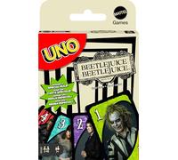 Mattel Games Uno Beetlejuice Beetlejuice Jeu de cartes pour enfants, adultes et famille avec jeu et règle spéciale inspirée du film