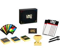 Mattel Games UNO Coffret Tournoi Championship Series avec Tableaux des Scores, feutres effaçables et trophée, idéal pour Les Grands Groupes de 6 à 30 Joueurs, JNL27