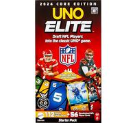 Mattel Games UNO Elite NFL Jeu de cartes, édition 2024 sous licence officielle Core avec 4 cartes à collectionner avec joueurs d'équipe