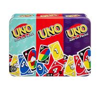 Mattel Games UNO Jeu de Cartes avec 2 Packs additionnels et boîte | Comprend un jeu UNO et 2 packs additionnels pour enfants, ados et familles, +7 ans, 2-10 joueurs, JCV60