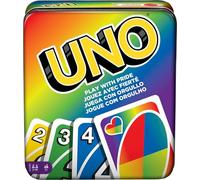 Mattel Games UNO Jeu de cartes Play With Pride with It Gets Better Project, célébrant la communauté LGBTQ+ dans une boîte en étain de collection