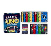 Mattel Games UNO Liar’s Jeu de cartes dans une boîte de voyage, jeu pour adultes, enfants, familles, fêtes et soirées jeux, bluffez et rusez pour vous battre vos adversaires, JLH68