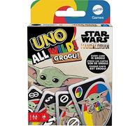 Mattel Games Uno The Mandalorian All Wild Grogu Jeu de cartes pour enfants et adultes avec images Grogu et règle spéciale, 2 à 10 joueurs