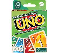 Mattel Games UNO Tout en Papier, Jeu de société écologique, 112 Cartes conçues 100 % en Papier, 2 à 10 Joueurs, dès 7 Ans, GTH23