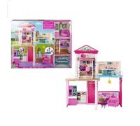 Mattel GLH56 Maison De Poupée Barbie Méga Avec 3 Poupées Et Accessoires