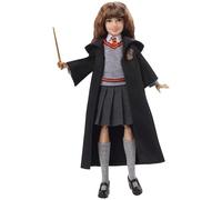 Mattel Harry Potter Poupée articulée Hermione Granger de 24 cm en uniforme Gryffondor en tissu avec baguette magique, à collectionner, jouet enfant, FYM51
