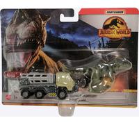 Mattel HBH86 Matchbox Jurassic World Dominion Giganotosaurus Chargeur avec fonction de préhension Dinosaure Monstre préhistorique Carnivore Vert Set de jeu
