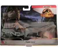 Mattel HBH89 Matchbox Jurassic World Dominion Tyranno-Hauler Jeep avec fonction de préhension Dinosaure carnivore Monstre préhistorique figurine mobile Set de jeu