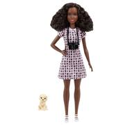 MATTEL HCN10 Barbie Poupée photographe animalière (brune) & chien, accessoires inclus