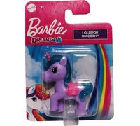 Mattel HFG34 Barbie Dreamtopia Lollipop Licorne violette, crinière bleue scintillante Licorne Figurine de jeu à collectionner 5,5 cm