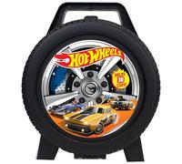 Mattel : Hot Wheels 30 Car Case - Organiseur en forme de roue, accessoire de rangement, peut contenir des véhicules jouets moulés sous pression à l'échelle 1/64, affichage de jeu, sous licence