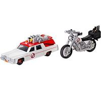 Mattel- Ghostbuster Premium 1 et Ecto 2 Lot de 2 modèles Miniatures, DRW73, Blanc, Rouge, Noir, argenté