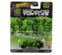 Hot Wheels Tortues Ninja TMNT Teenage Mutant Ninja Turtles maquette van VW DRAG BUS - Die Cast Échelle 1:64 - longueur 8cm - HVJ46