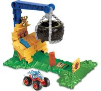MATTEL Hot Wheels MT Arena Smashers HTP18 - Jeu de défi d'attaque Rhinomite avec 1 camion jouet et 2 voitures