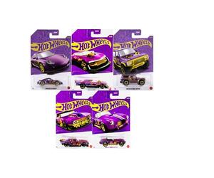 Mattel Hot Wheels Pearl & Chrome Collection 57ème anniversaire - Lot de 5 voitures moulées - Échelle 1/64