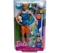 Mattel HPT50 Barbie Set Ken Blond Avec Planche de Surf Et Chiens