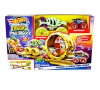 Mattel HYT07 Hot Wheels Monster Trucks - Défi, Charge Et Poursuis