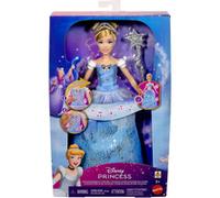 Disney Princess Poupée Cendrillon et sa Robe Enchantée, robe lumineuse avec effets sonores et activation par une baguette magique, inspirée du film