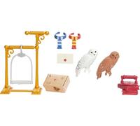 Mattel Jouets Harry Potter, boutiques de collection Diagon Alley, hibou Emporium, 2 amis des animaux, 7 accessoires et surprises inspirés du film