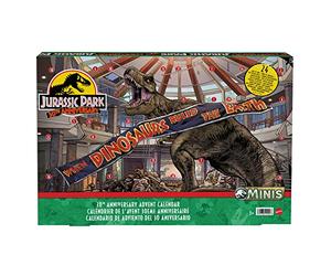 Mattel Jurassic World Calendrier De L’Avent Avec Mini Jouets Dinosaures, 30 Pièces À L’Échelle 2,9 Cm, À Collectionner, Jouet Enfant, A Partir De 4 Ans, HTK45