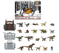 Mattel Jurassic World Coffret Calendrier de l'Avent avec Mini-Figurines, 19 Dinosaures, 1 humain et 10 Accessoires, Jouet Enfant, Dès 4 ans, HHW24
