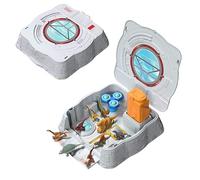 Mattel Jurassic World Coffret de Jeu Laboratoire sensoriel Distortus Rex avec 8 Mini-Figurines, modèle Clay et Figurine articulée dans Le Coffret Pliable, JKG89