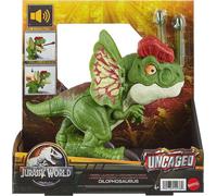 Mattel Jurassic World Dinosaure Dilophosaurus Lanceur De Projectiles, Figurine Jouet Dinos En Liberté 20,3 Cm De Long, À Collectionner, Jouet Enfant, A Partir De 4 Ans, HNT66