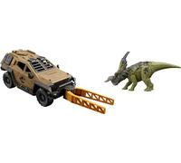 Mattel Jurassic World - Ensemble de figurines dinosaures avec fonction Flip & Roll - Véhicule Mission Mayhem