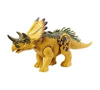 Mattel Jurassic World Figurine Dinosaure Articulée Regaliceratops Rugissement Féroce Avec Son Et Attaque, 13 Cm De Haut Et 28 Cm De Long, Jouet Enfant, A Partir De 4 Ans, HLP19