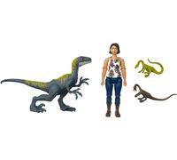 Mattel - Jurassic World Human & Dino Bundle Sammy, Velociraptor & Compy's