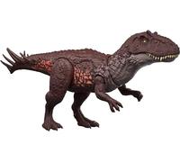 Mattel Jurassic World Metriacanthosaurus Rugissement Féroce Figurine articulée avec Sons, attaques et lumières, Code à Scanner pour Jeu numérique, JKL83