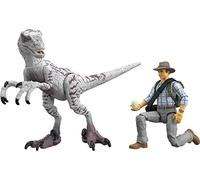 Mattel Jurassic World Jurassic Park III Hammond Collection Ensemble de figurines avec accessoires Dr Alan Grant, dinosaure vélociraptor et œuf de raptor