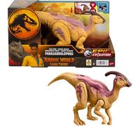Mattel Jurassic World: La théorie du chaos Netflix - Parasaurolophus Rugissement Féroce Figurine de dinosaure avec colonne vertébrale effet bioluminescent et son, jouet articulé, HTK75