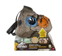 Mattel Jurassic World Masque Vélociraptor Rugissements avec sons de rugissements et de grognements, masque de dinosaure aux dents féroces, JKG94