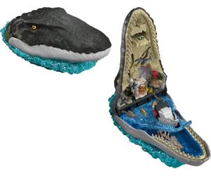 Mattel Jurassic World Rebirth Deluxe Mosasaurus Ensemble de Jeu avec 7 Fonctions interactives, 7 Effets sonores et 6 Micro Figurines, se replie pour Le Transporter et Le Ranger