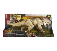 MATTEL Jurassic World Rebirth Distortus Rex Figurine d'Action, Jouet Dinosaure Rumble N Rampage 22 Pouces, 2 Attaques