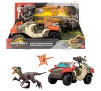 Mattel Jurassic World : Renaissance Coffret Véhicule Combat Véhicule avec 1 figurine Martin Krebs et 1 figurine de raptor, 1 tourelle et 2 projectiles, JGB59