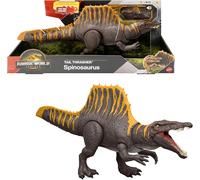 Mattel Jurassic World Renaissance Figurine articulée Spinosaurus, jouet dinosaure avec 2 mouvements d’attaque, fidèle au film, jeu virtuel, JGB57