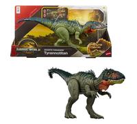 Mattel Jurassic World : Renaissance Méga Prédateurs Tyrannotitan Figurine de dinosaure avec 2 coups dévastateurs activés grâce à sa queue, jeu virtuel, JCL75, Rouge - Tyrannothan