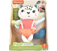 Fisher-Price Jouet Uncialéopard Des Neiges Peluche, Doux, 95% De Plastiques Recyclés Post-Consommation, Emballage Certifié Fsc®, Anneau Dentition Sans Bpa, Jouet Enfant, Dès 3 Mois, HKD64