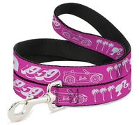 Mattel Laisse pour chien avec inscription Barbie Script Signature et icônes Rose/blanc 1,8 m de long 3,8 cm de large