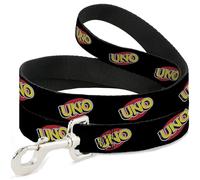 Mattel Laisse pour Chien avec Logo UNO Game Noir/Rouge/Jaune 1,8 m de Long 3,8 cm de Large
