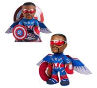 Mattel Marvel Captain America : Brave New World Peluche avec figurine sonore et corps doux portant une tenue avec des sons et des phrases inspir