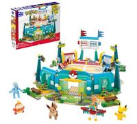 MEGA Pokémon Stade d’entraînement Adventure Builder avec 1 101 pièces, jeu de combat et 5 figurines articulées pour enfants, HWR82