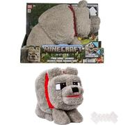 Mattel Minecraft Dennis le Loup Peluche avec action et son de mastication inspiré de Minecraft, le film, JDW26