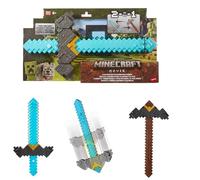 Mattel Minecraft Épée et Pioche 2 en 1, accessoire pour jeu de rôle inspiré de "Minecraft : Le Film", JFR72