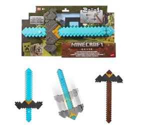Mattel Minecraft Épée et Pioche 2 en 1, accessoire pour jeu de rôle inspiré de "Minecraft : Le Film", JFR72