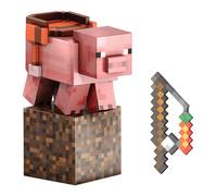 Mattel Minecraft Figurine Articulée Cochon Collection Diamond Level, Hauteur 14 Cm, 4 Accessoires Inclus, Design Pixélisé, À Collectionner, Jouet Enfant, A Partir De 6 Ans, HTM04