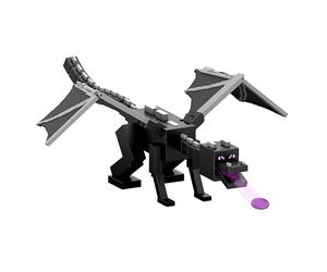 Mattel Minecraft Figurine articulée Ender Dragon Souffle du Dragon | Jouet avec 10 disques, jouet géant 55 cm, 51 cm d'envergure, ailes mobiles et lanceur, JKC13